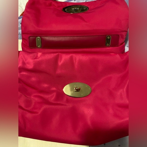 NWT Mulberry Hot Pink Medium Top Handle Lily Bag Padded Nylon - Picture 3 of 8